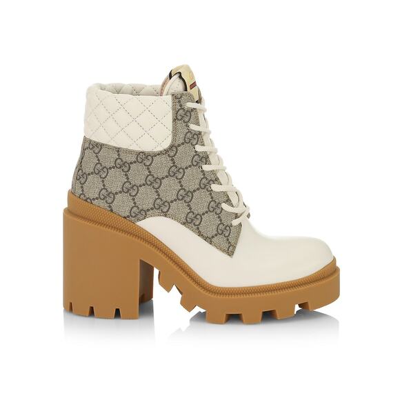 Gucci Shoes - Gucci White Leather Trip GG Bootie Size 7